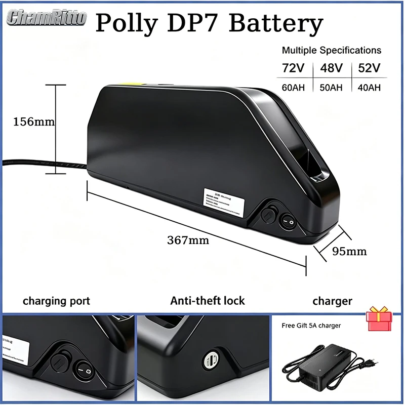 Kit ebike 36v 48v 52v DownTube - Electric Bicycle Battery 72V 30Ah recensione e prezzo
