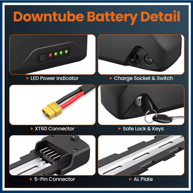 Kit ebike 36v 48v 52v DownTube - Electric Bicycle Battery 72V 30Ah recensione e prezzo